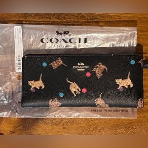 Coach Slim Wallet in Cat Print